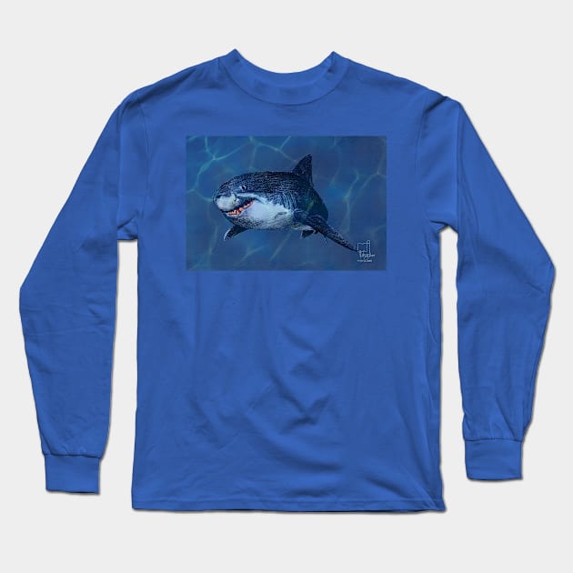 shark Long Sleeve T-Shirt by mjartscom